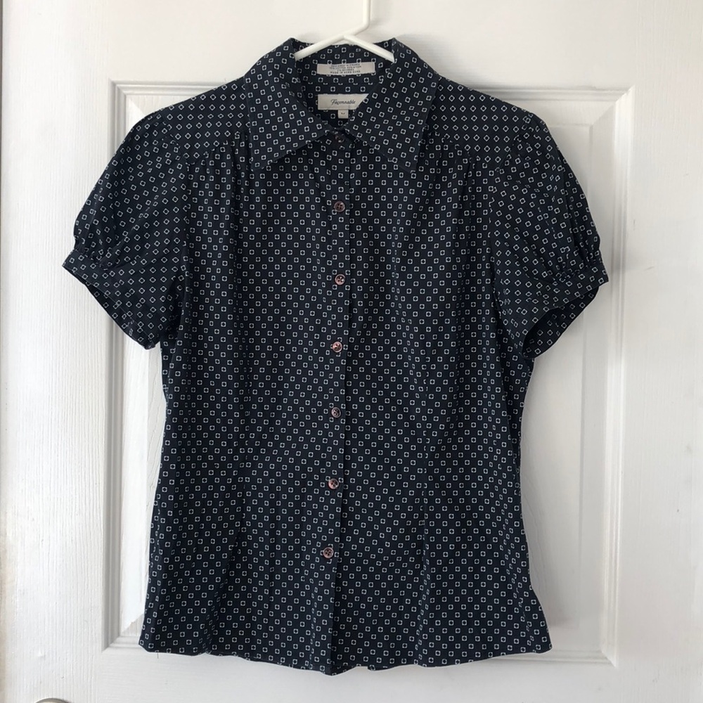 Faconnable | Geometric Printed Collared Shirt